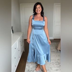 Blue Satin Dress (M)